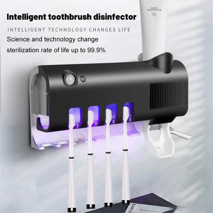 Bathroom Set with Automatic Toothbrush Holder and Toothpaste Dispenser